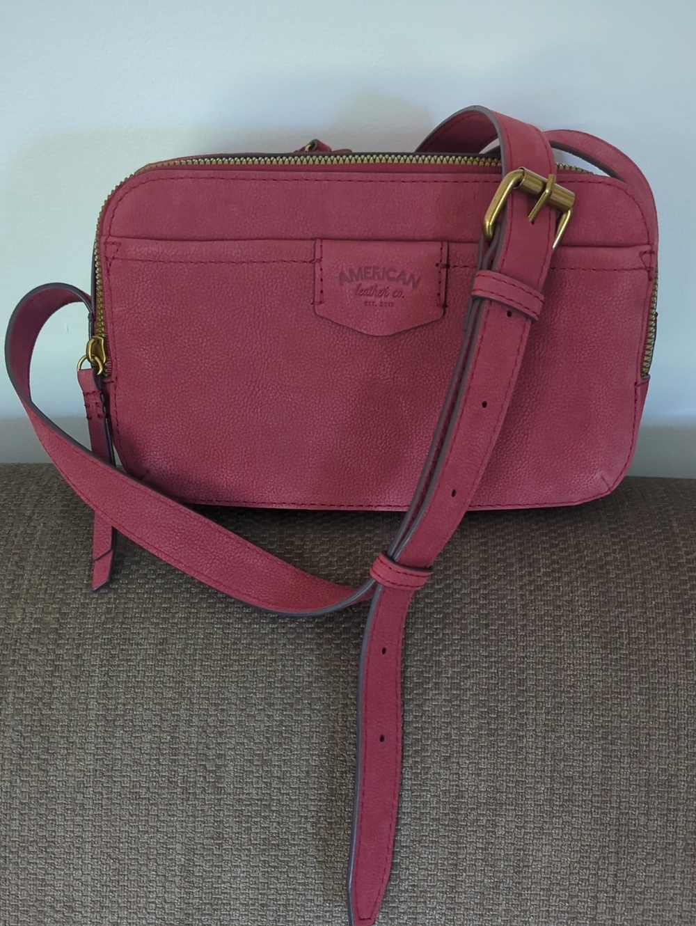 American Leather Co Nashville Red Leather Crossbody